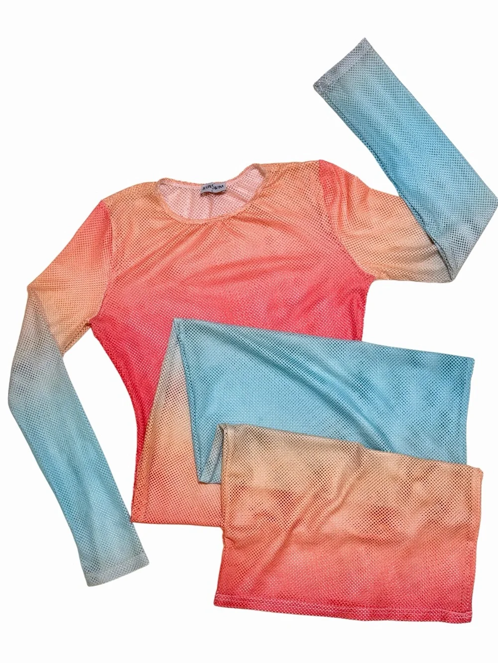 ICON SWIM Zaila Ombre Rainbow Mesh Dress - Picture 12 of 13
